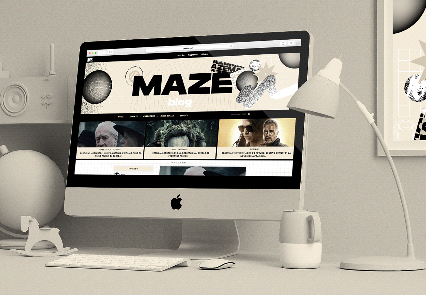 maze identidade visual marca Blog site Mtv minimalist