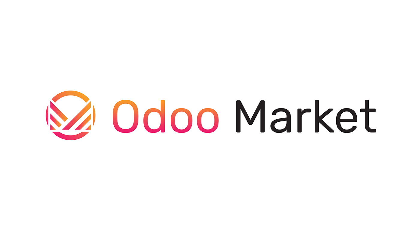 odoo market CRM Multi vendor marketplace art typography python ERP logo identity