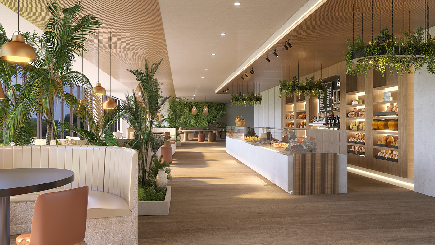 cafe bäckerei Visualisierung rendering 3D SketchUP immobilien artist Projektentwicklung