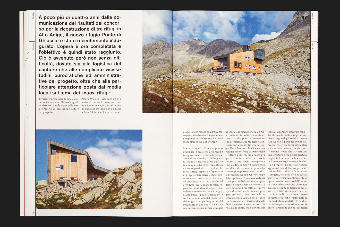 magazine graphic design  alpine architecture Reinhold Messner