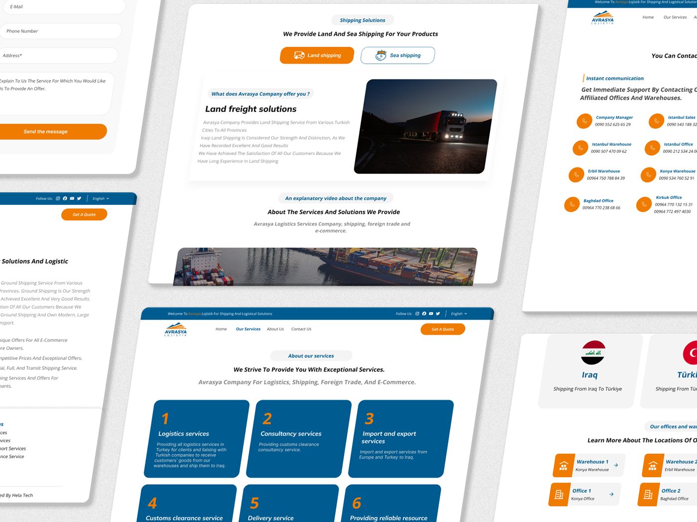 UI/UX ui design Logistics Transport shipping landing page Web Design  user interface Responsive UI
