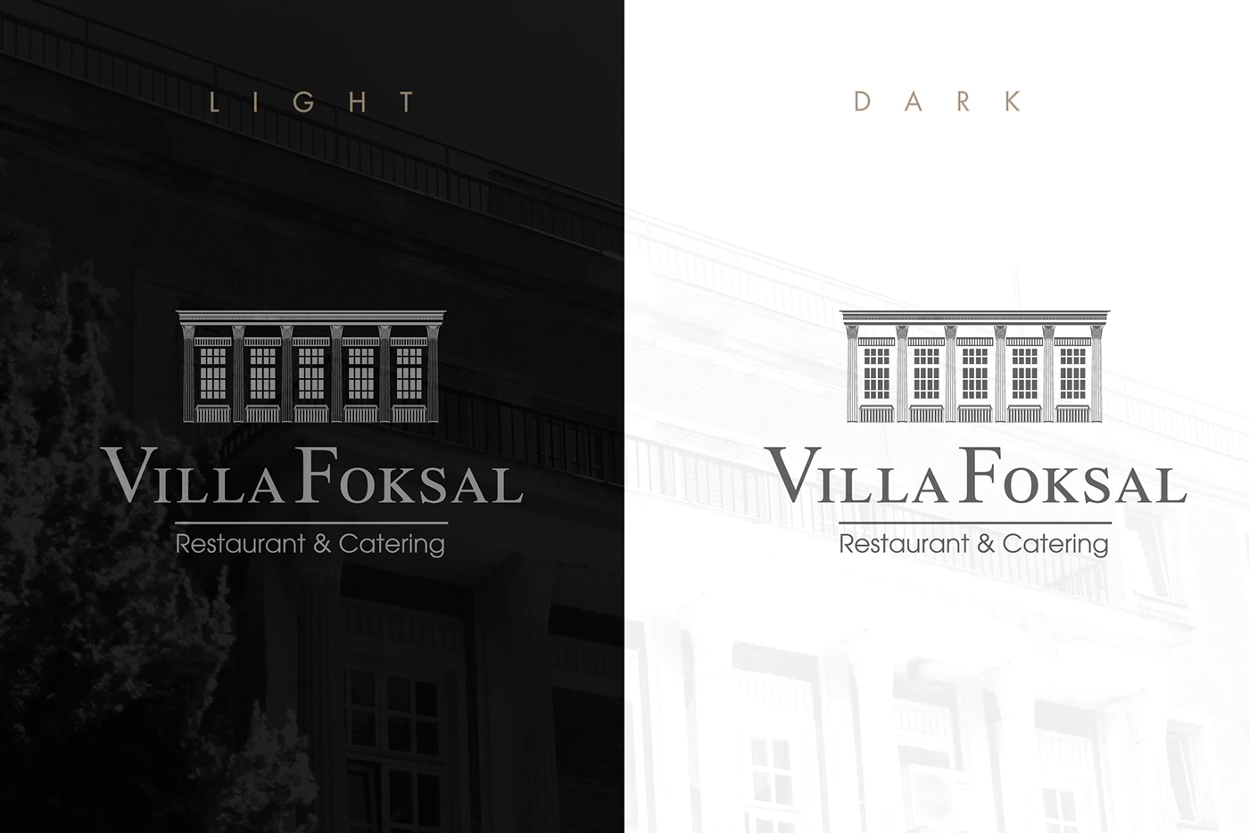 logo design branding  luxury grey architecture brand elegant restaurant Villa