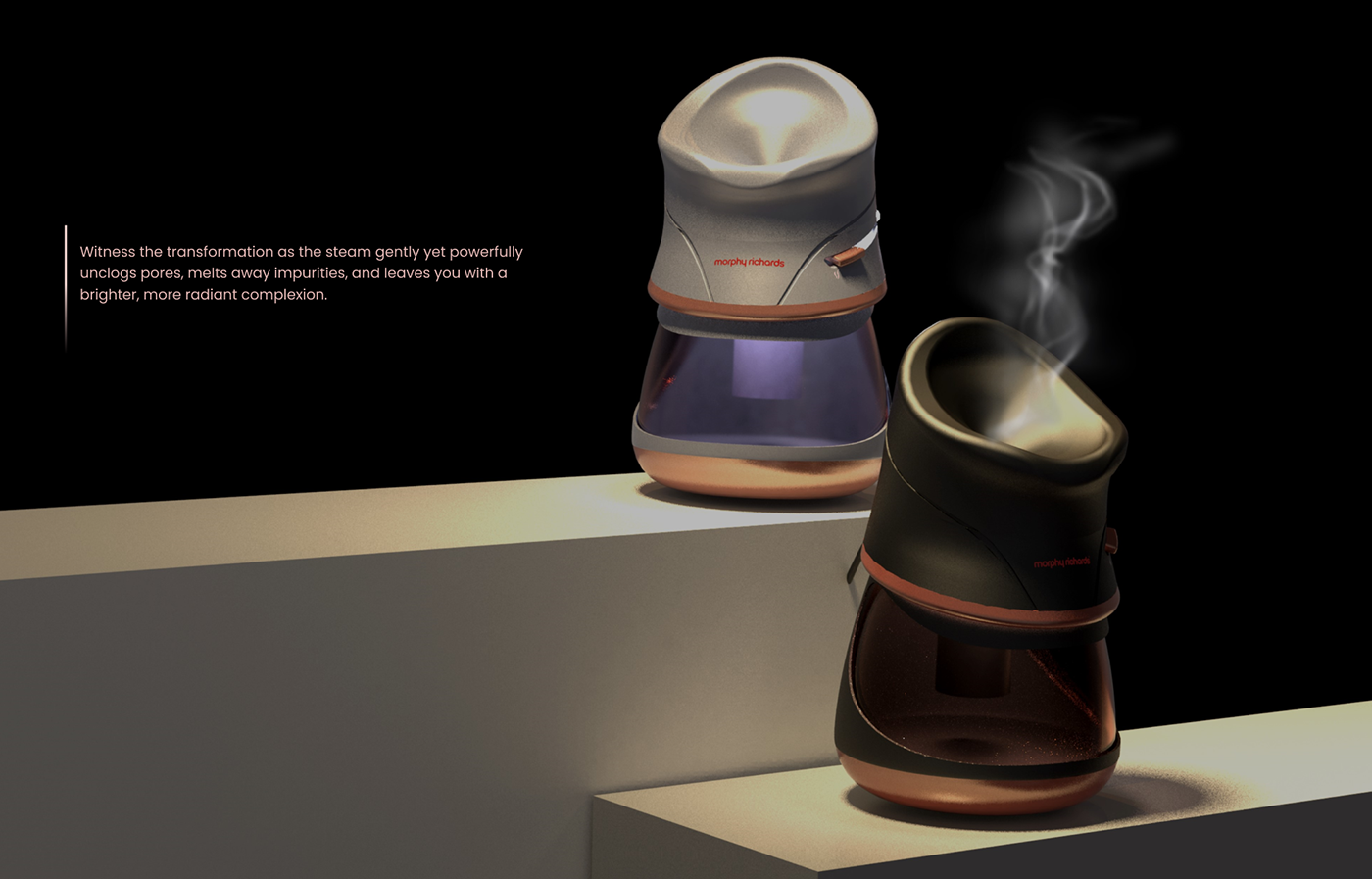 product industrial design  3d modeling steamer Steam Inhaler techno aesthetic design