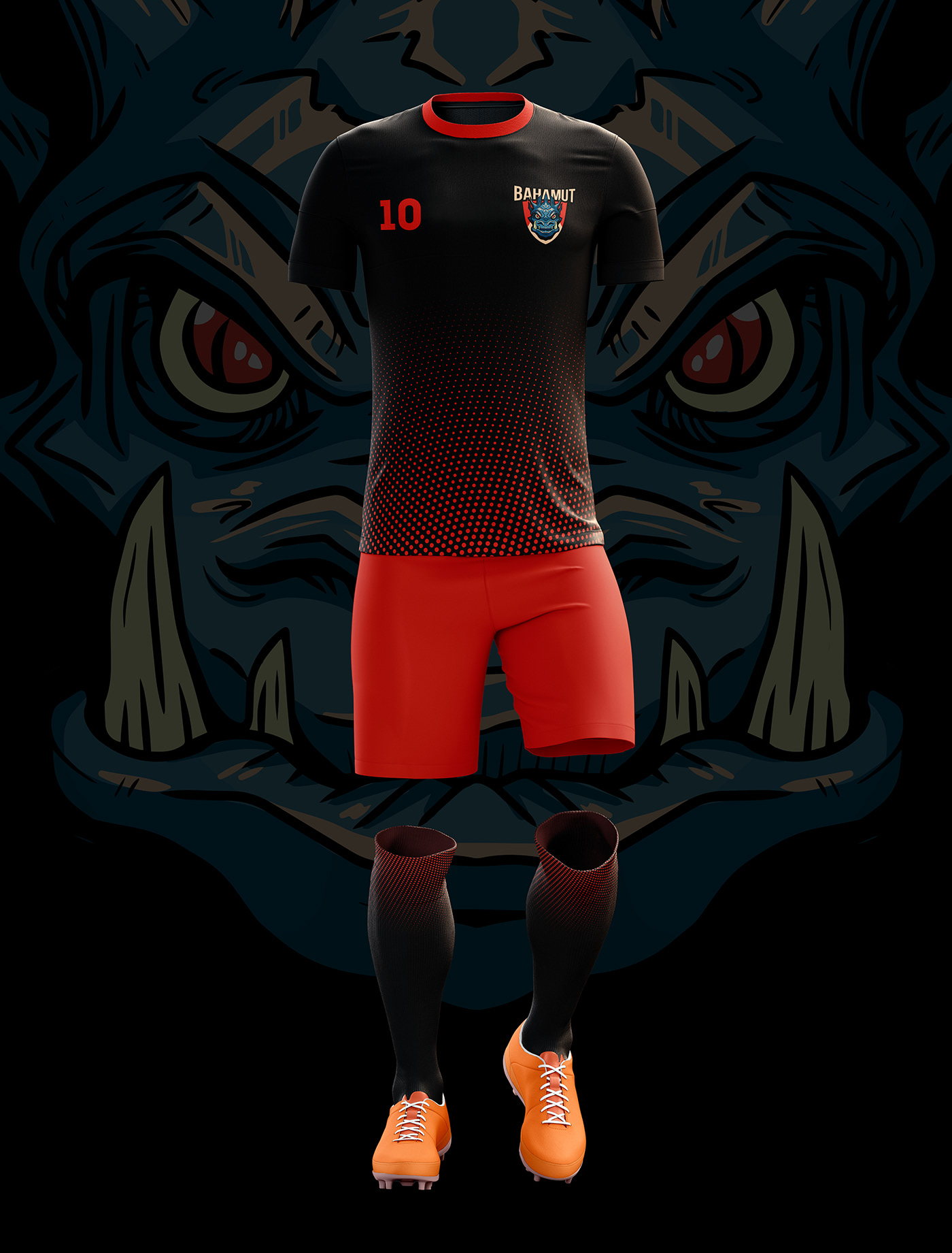 Bahamut brand camiseta dragão dragon futebol logo soccer time