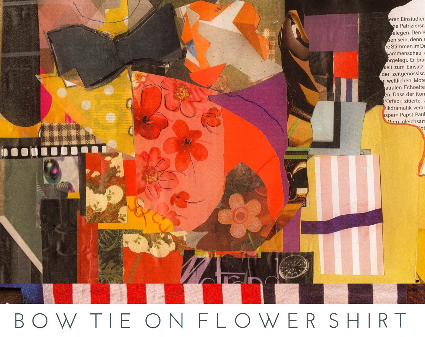 bow tie flower shirt collage recycling art poster Fashion  tags Kommas