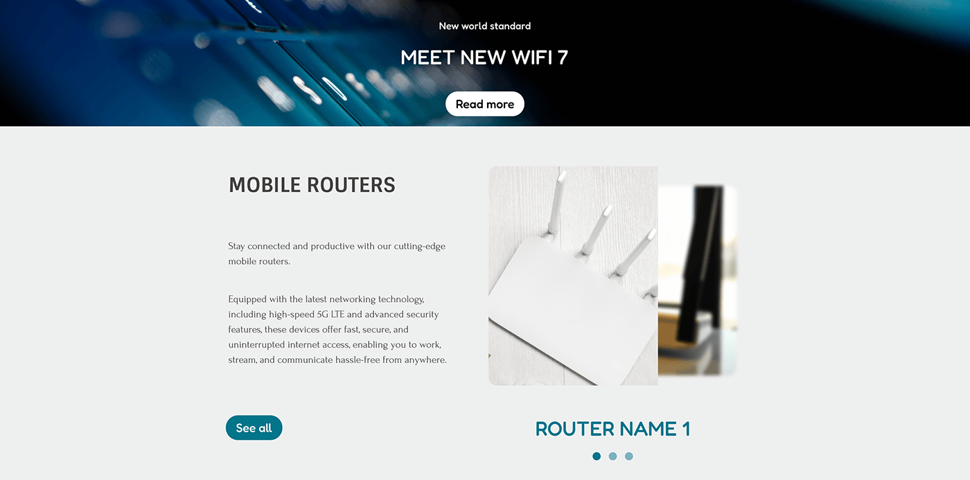 Web Design  UI/UX Figma user interface Internet Telecom Routers
