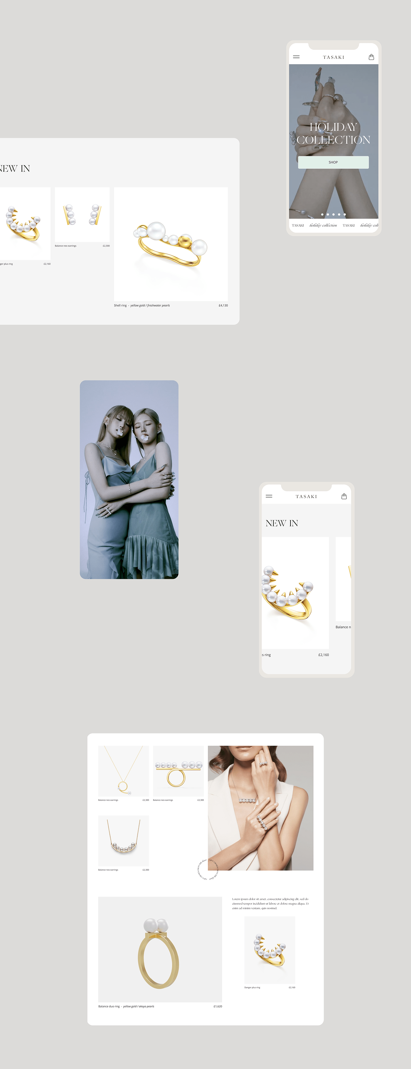 beauty beige Ecommerce highend Jewellery luxury shop UI UI/UX Webdesign