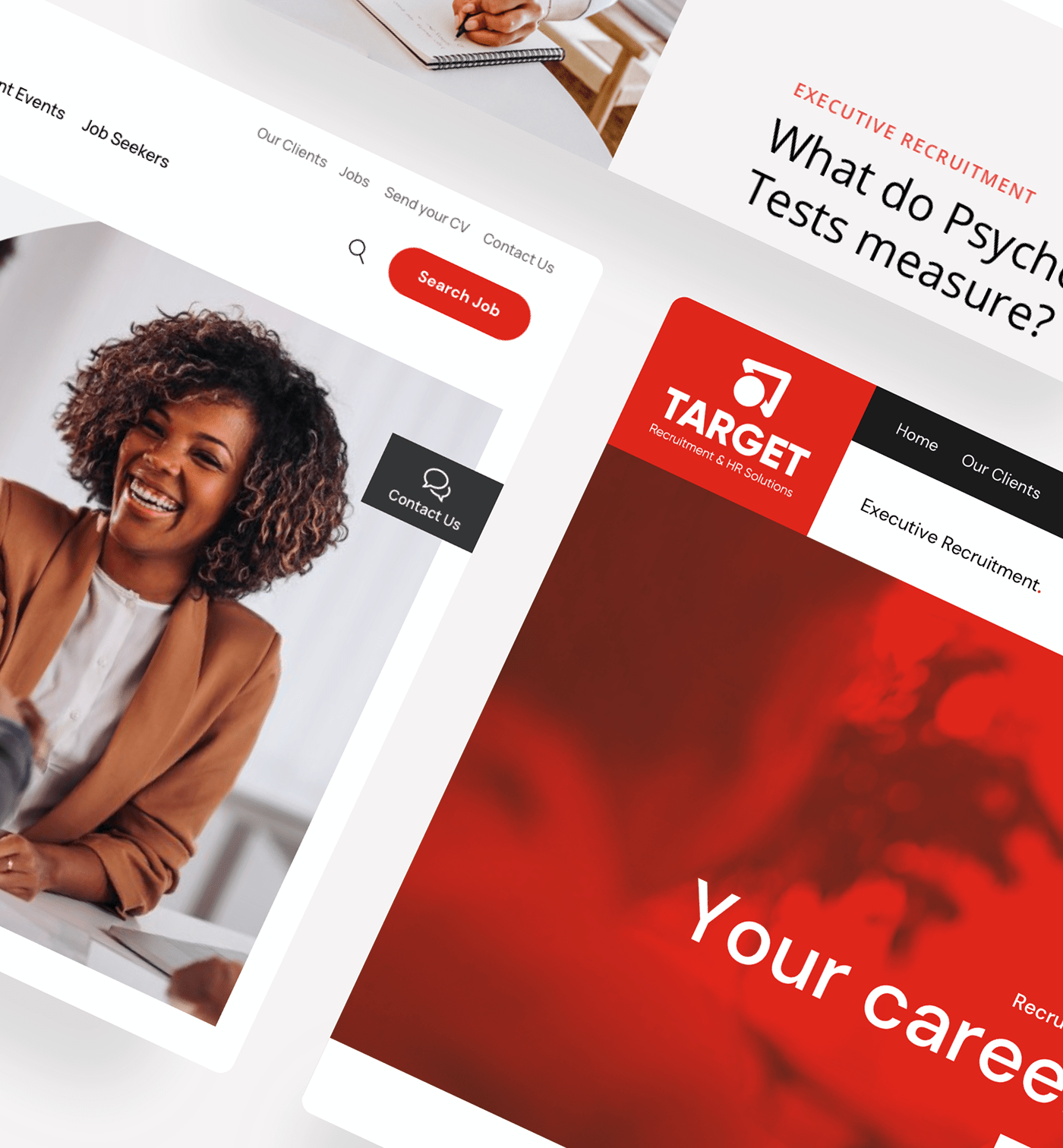 Art Director clean HR HR solutions recruitment red target ui design Website