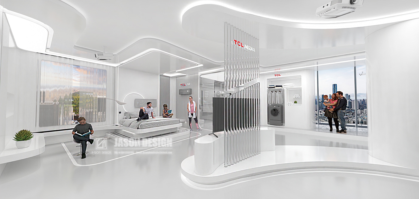 design Electronic appliances Exhibition  Exhibition hall future home logo Render tcl White