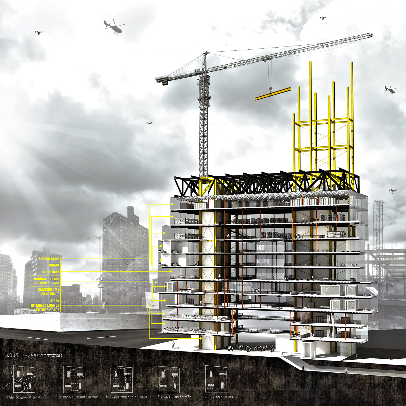 architecture future nyc new york city Manhattan modular design rising water Dystopia