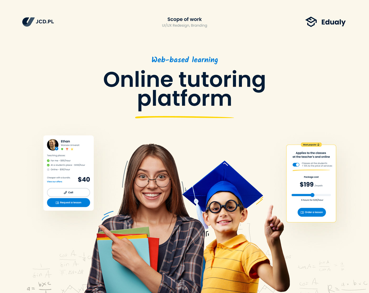 dashboard Education landing page online school student UI user interface ux Web Design 