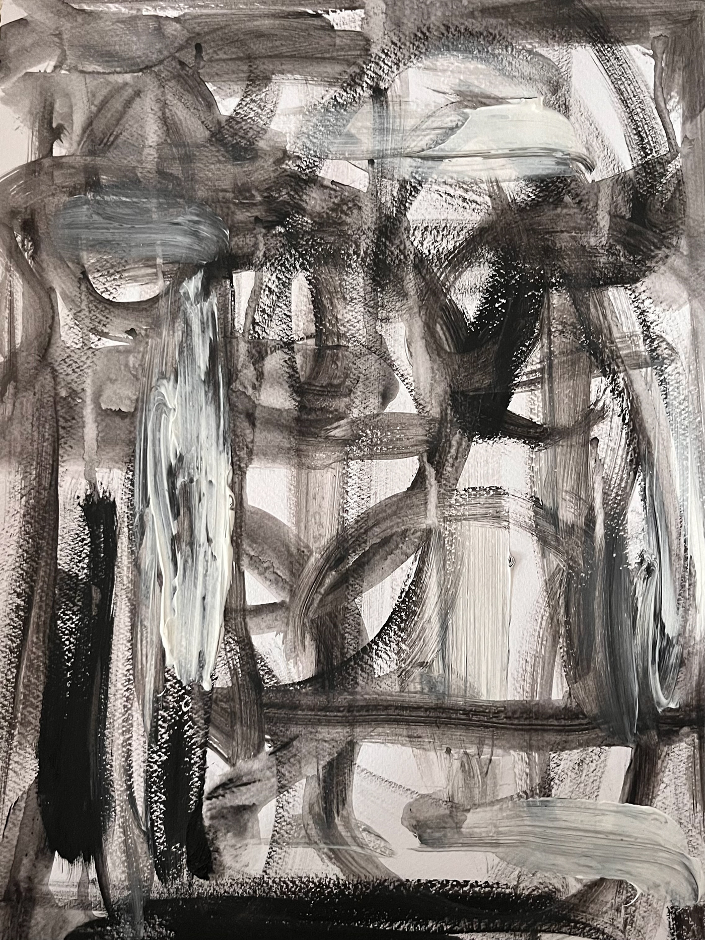 abstract black White dark modern expressive expressionist