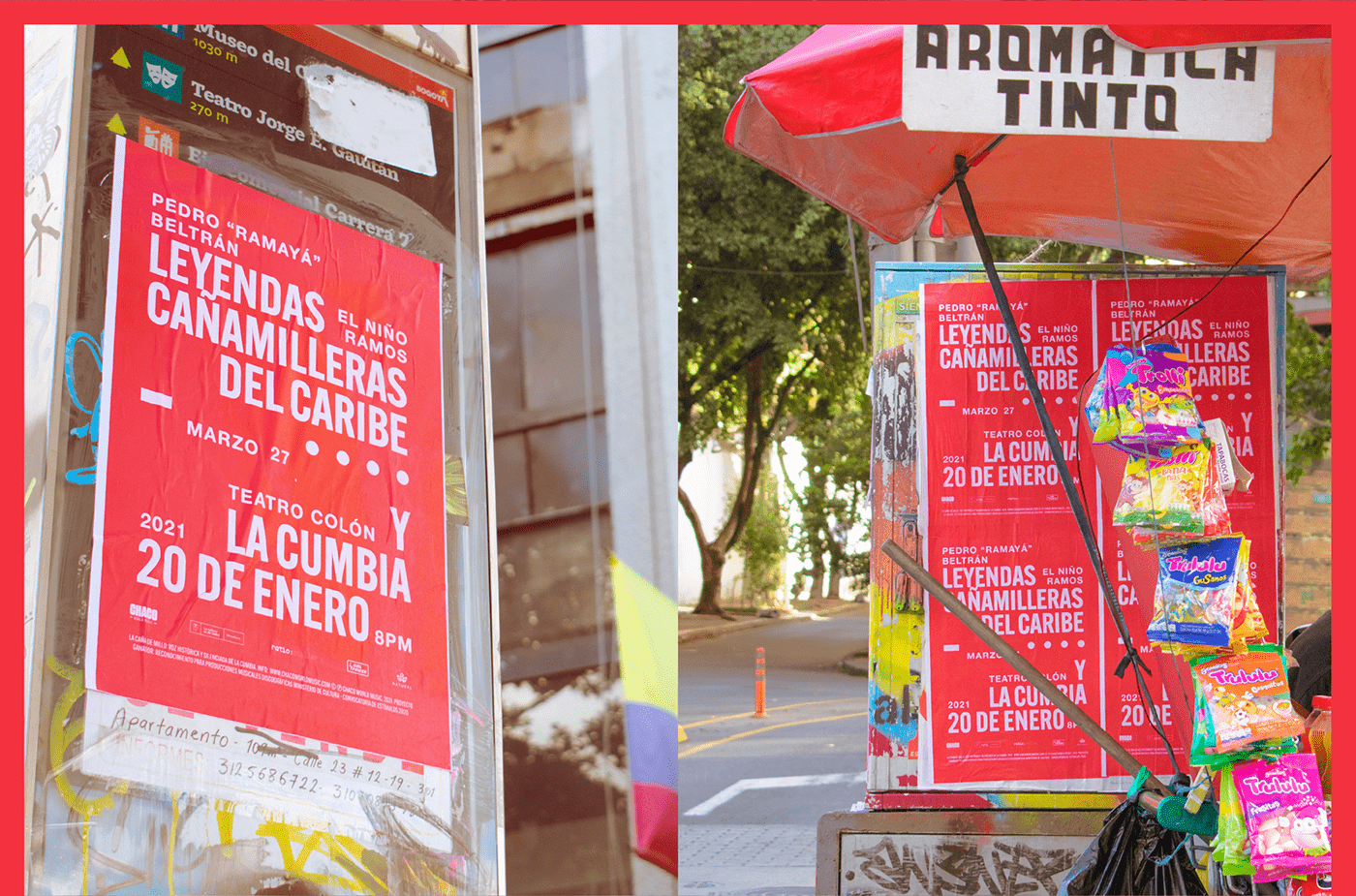 Album design cd colombia cumbia flute music popular poster red Street