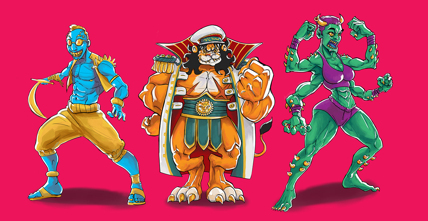 digital 2d Character Game Art ILLUSTRATION  pirate color lion adventure captain Character design 