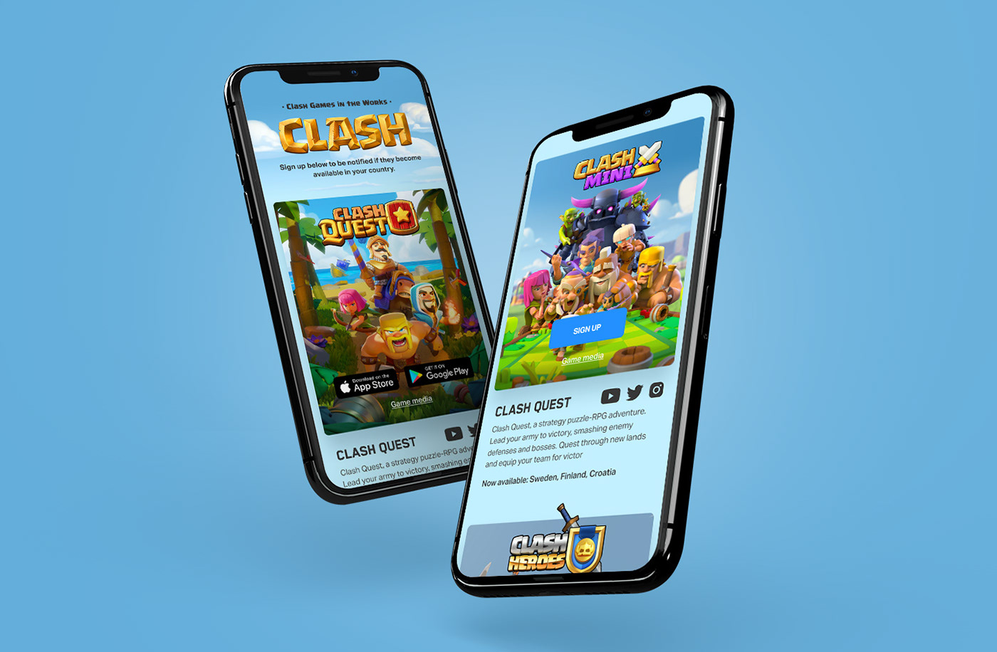 Clash clash of clans one pager UI supercell
