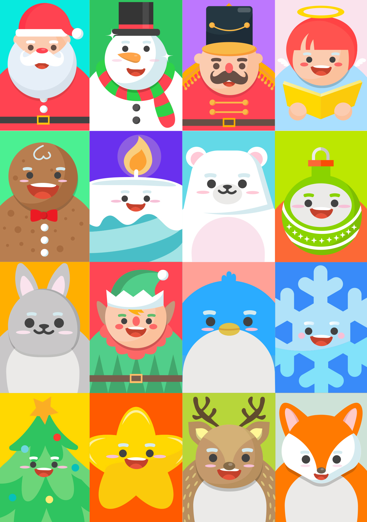 xmasland Christmas characters christmasland cute snowman Santa Claus gingerbread man xmas new year