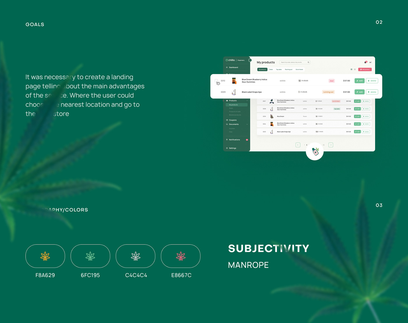 cannabis Ecommerce lending marijuana store UI/UX user interface Web Design  Website weed