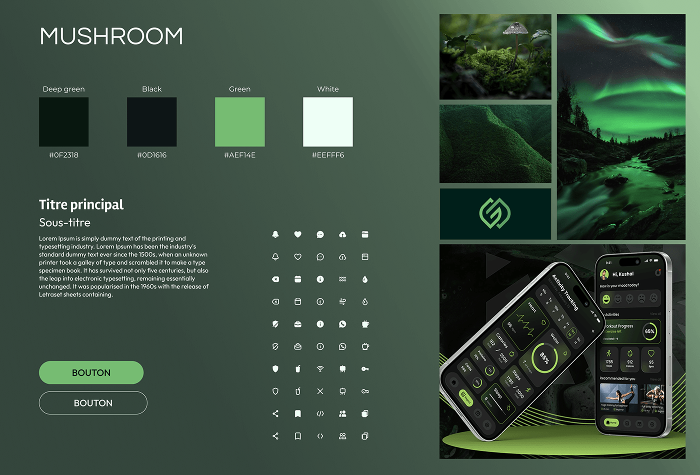app design UI/UX Figma mushroom forest Nature