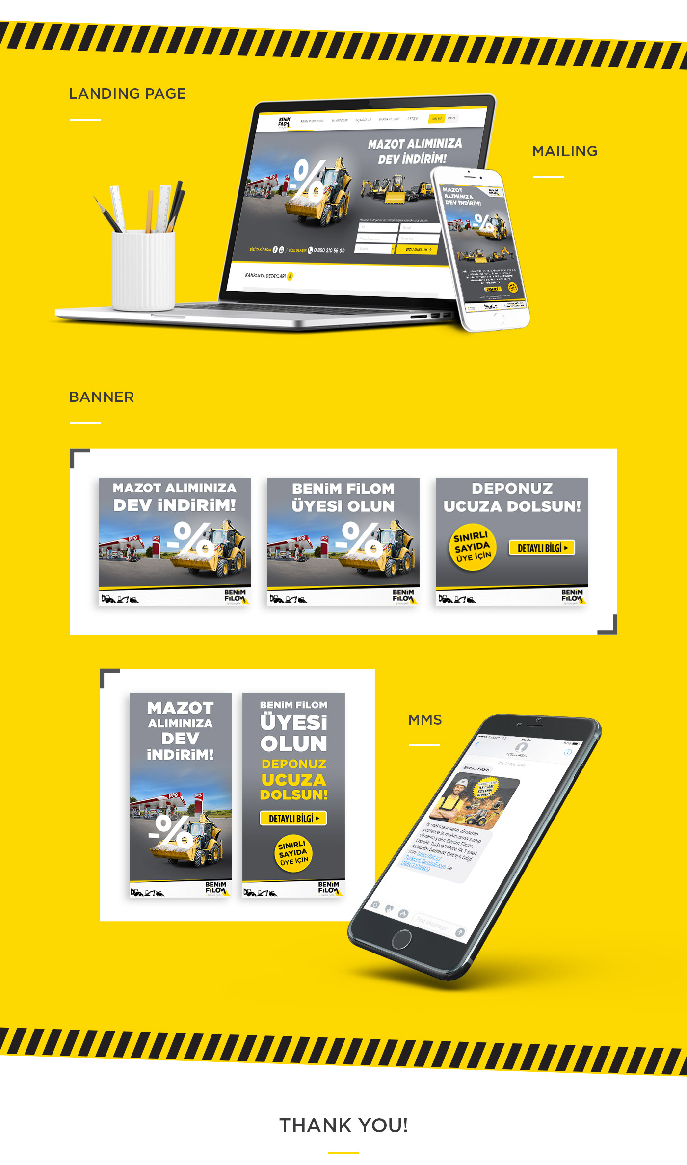 Borusan construction marketing   landinp page Advertising  campaign design poster Caterpillar social media