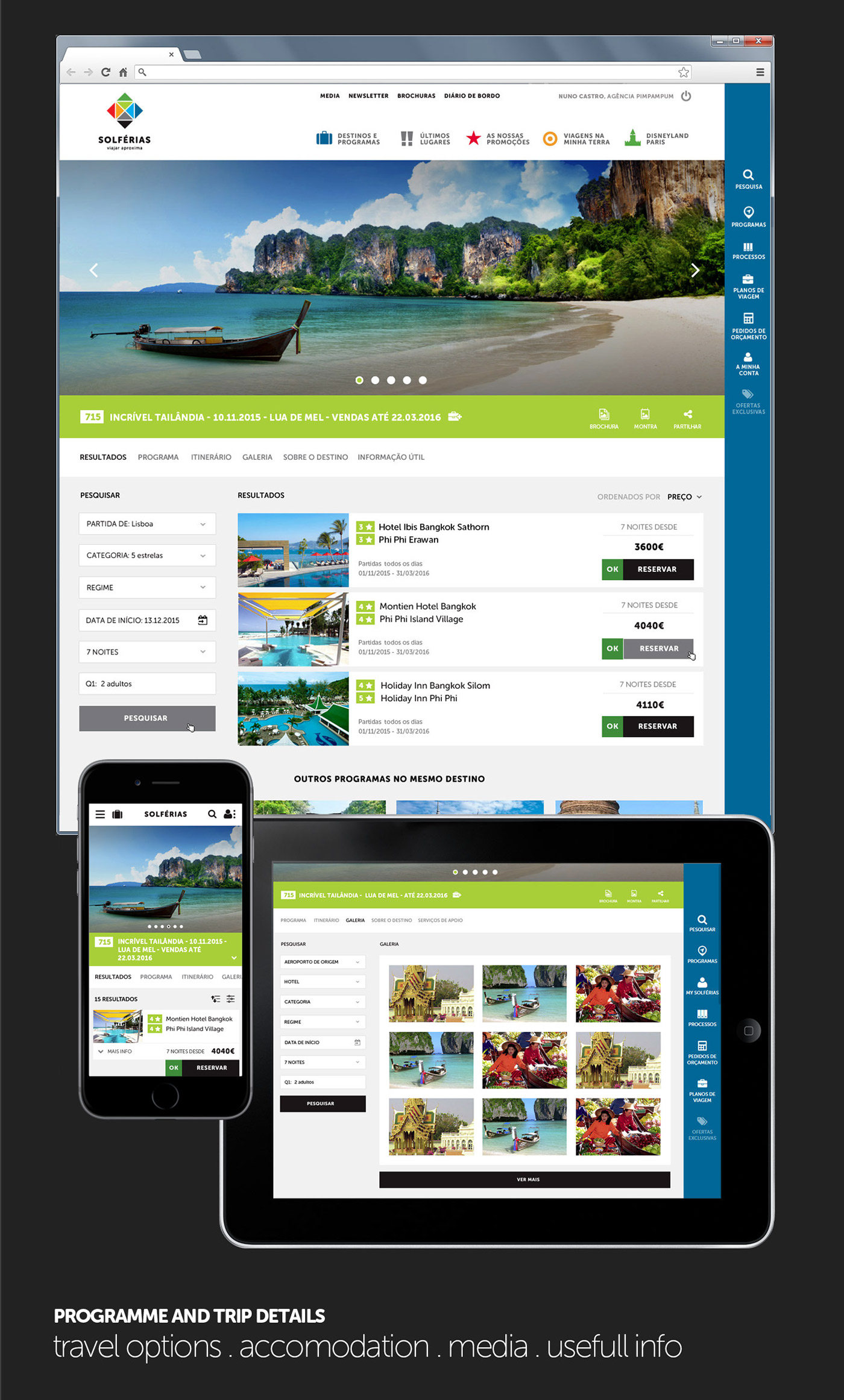 Travel travel agency Portugal oceanlab Webdesign Website reservations Responsive mobile trip