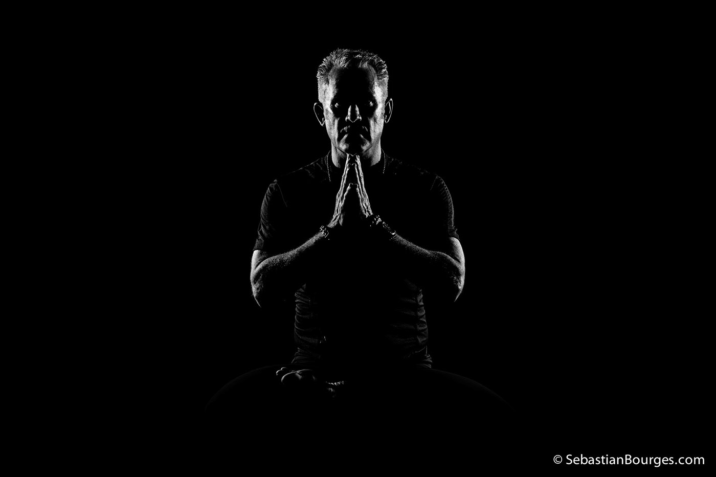 Australia Yoga Academy aya Yoga asanas b&w Silhouettes studio lights black background