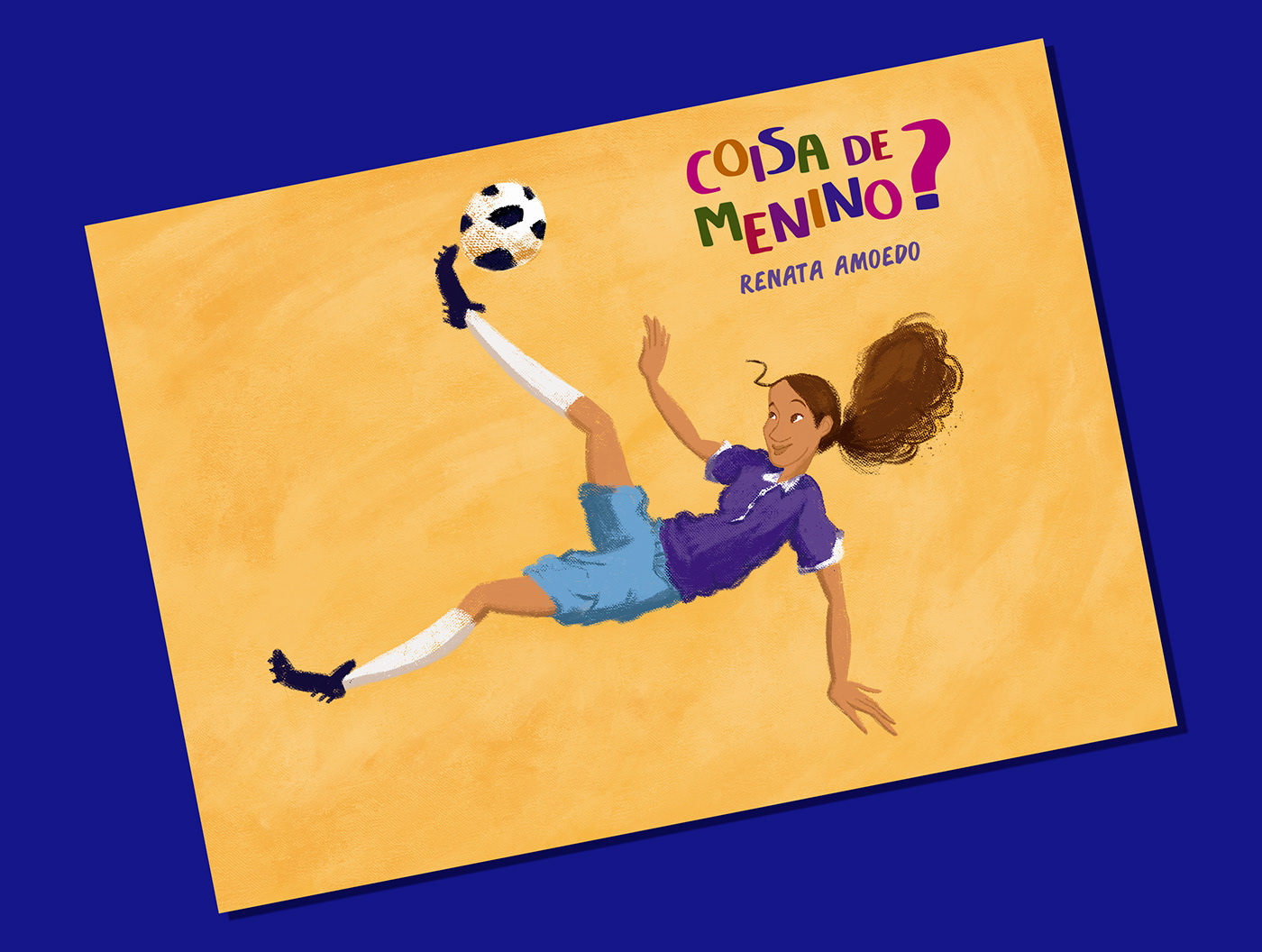 Ilustração photoshop pintura digital editoral Livro infantlil juvenil futebol jogadora desenho
