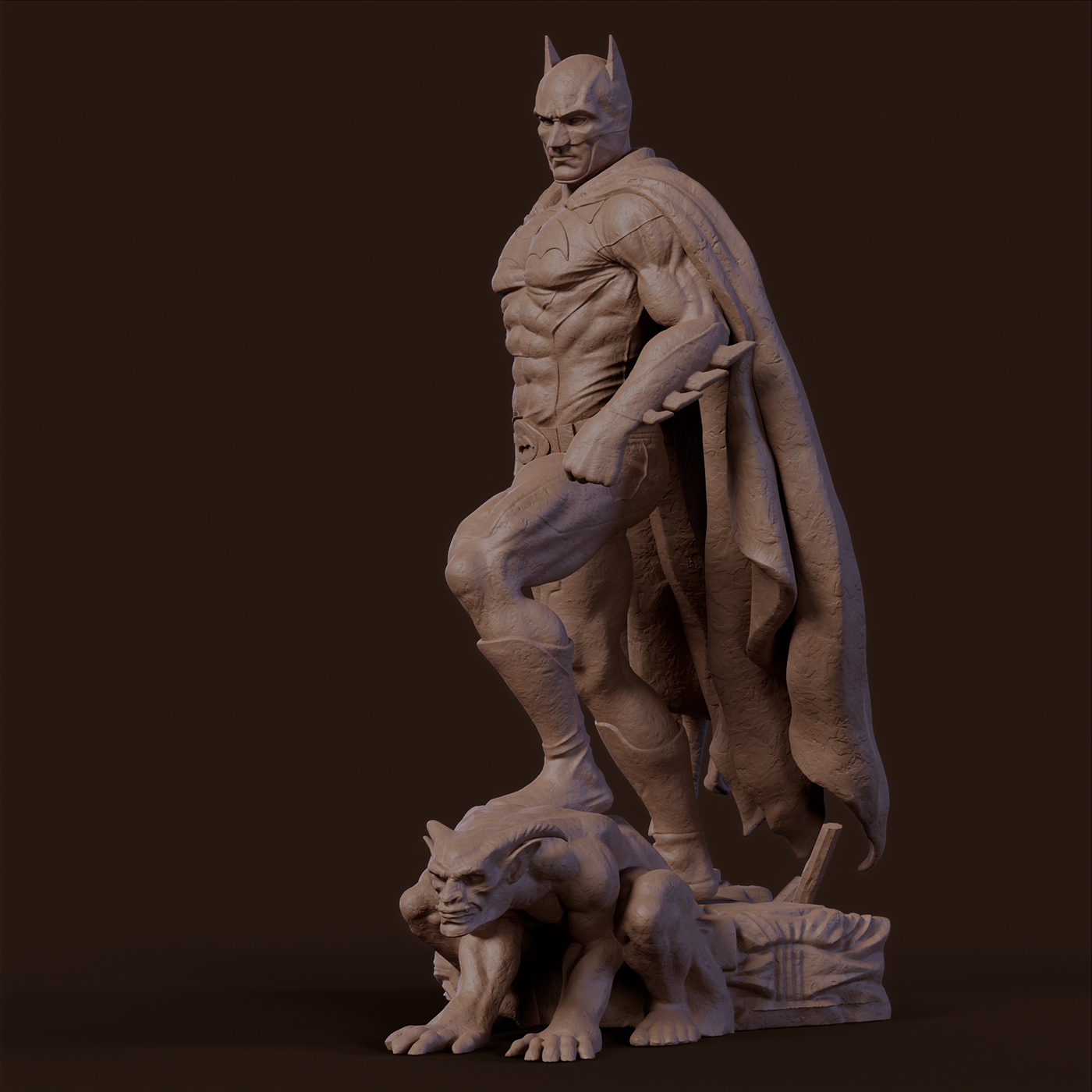 3D 3d modeling batman CGI Character Dc Comics Render Sculpt SuperHero Zbrush