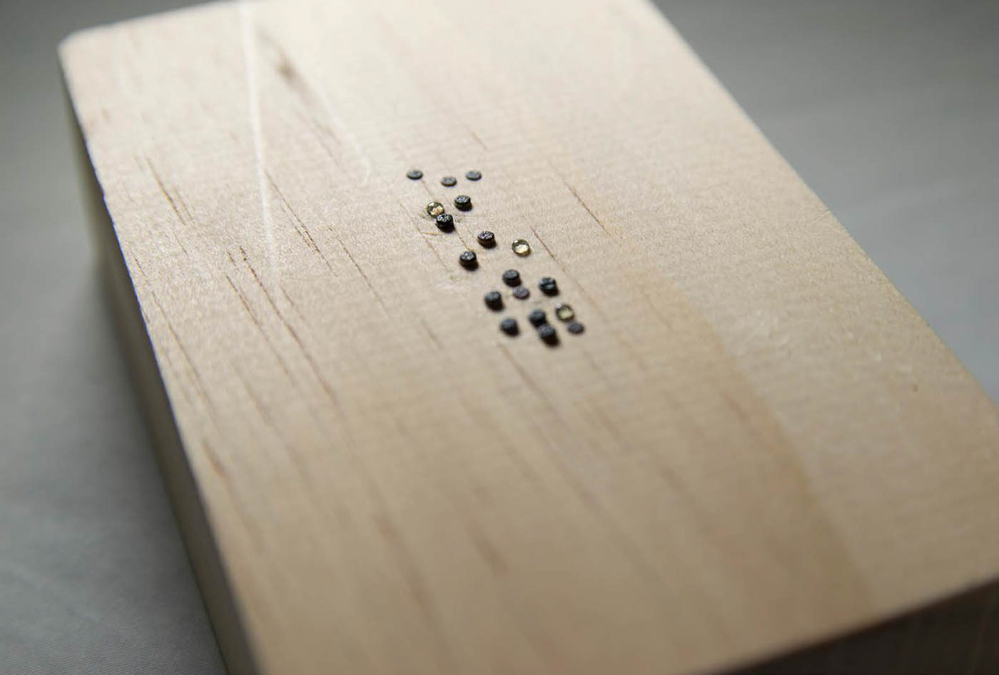 Braille UV print print wood graphic design 