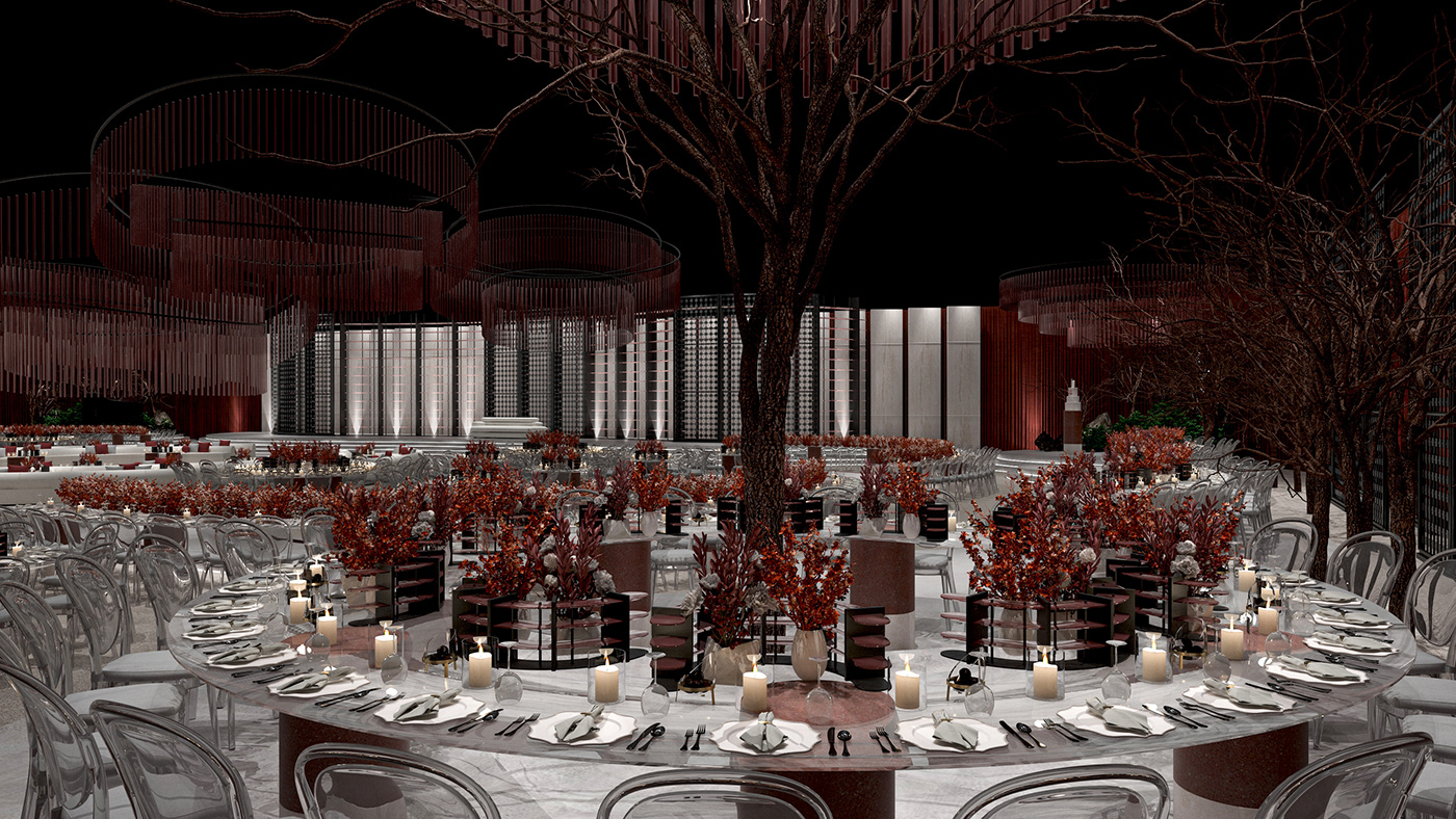wedding decor panel design burgundy Design Theme wall decor furniture design  visualization modern architecture structure ceiling design