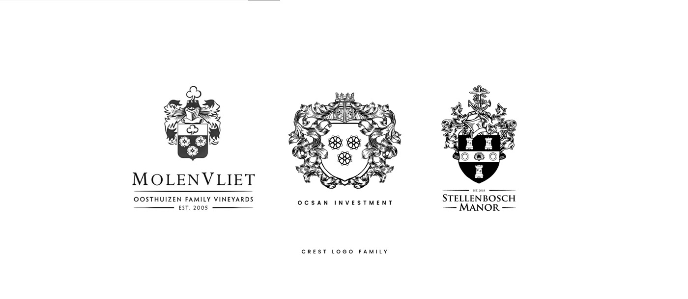 Adobe Portfolio design graphic design  branding  family crest logo ILLUSTRATION  bespoke design south africa stellenbosch