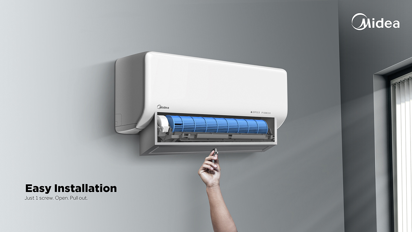 installation quick Midea Air conditioner Easy Installation easy