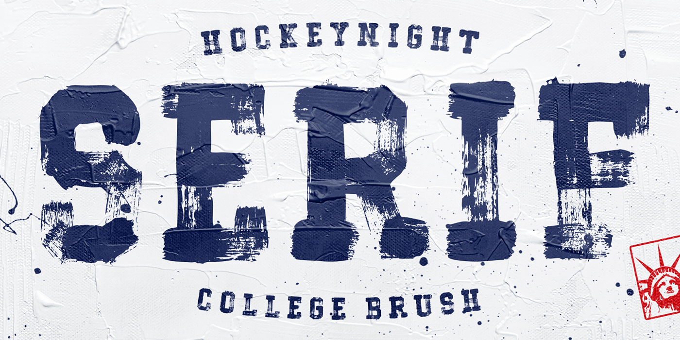 Brush font college Collegiate hockey New York NHL Serif Font sports Sports Design typography  