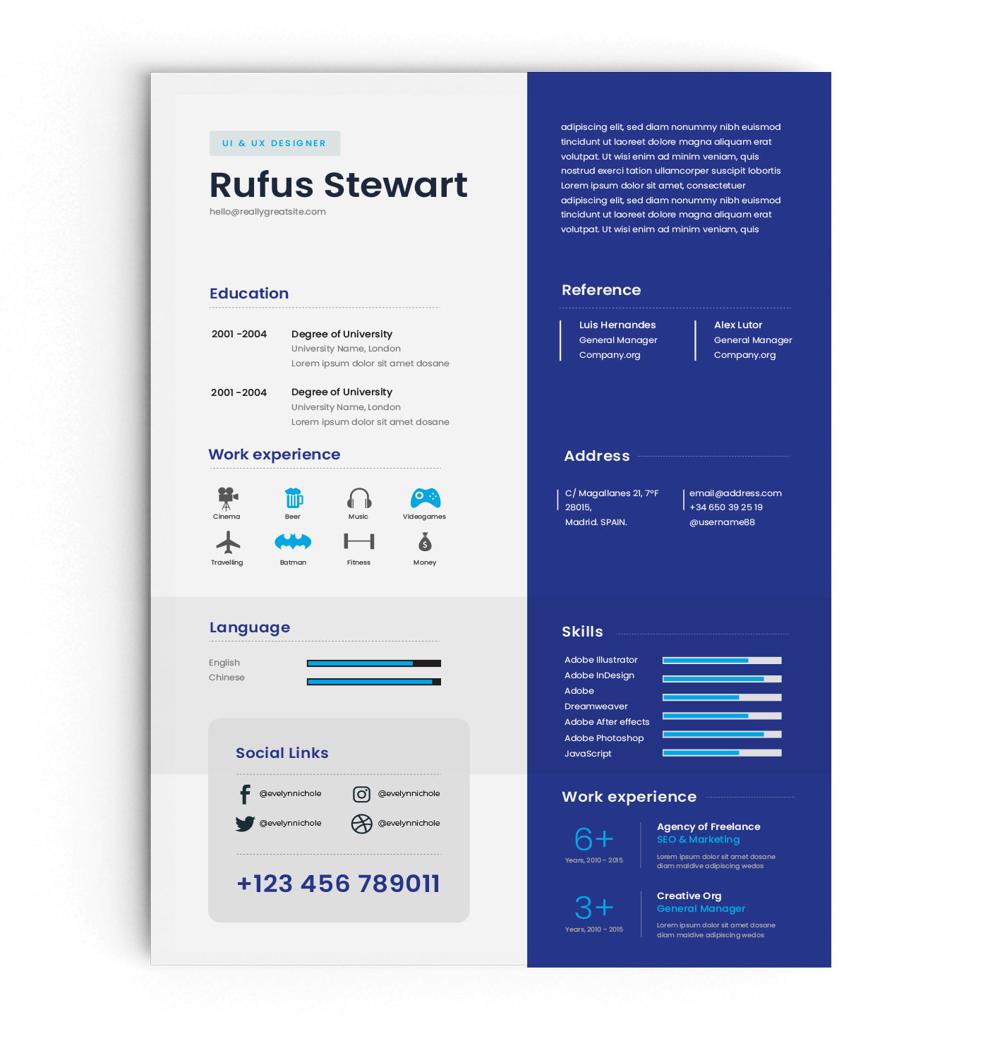 infographic resume minimalist resume modern cv Modern Resume professional cv