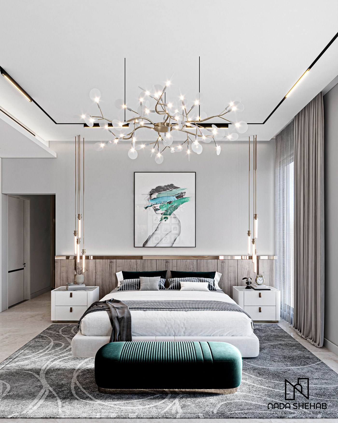 3D bedroom CGI corona decoration dubai furniture Interior interior design  Photography 