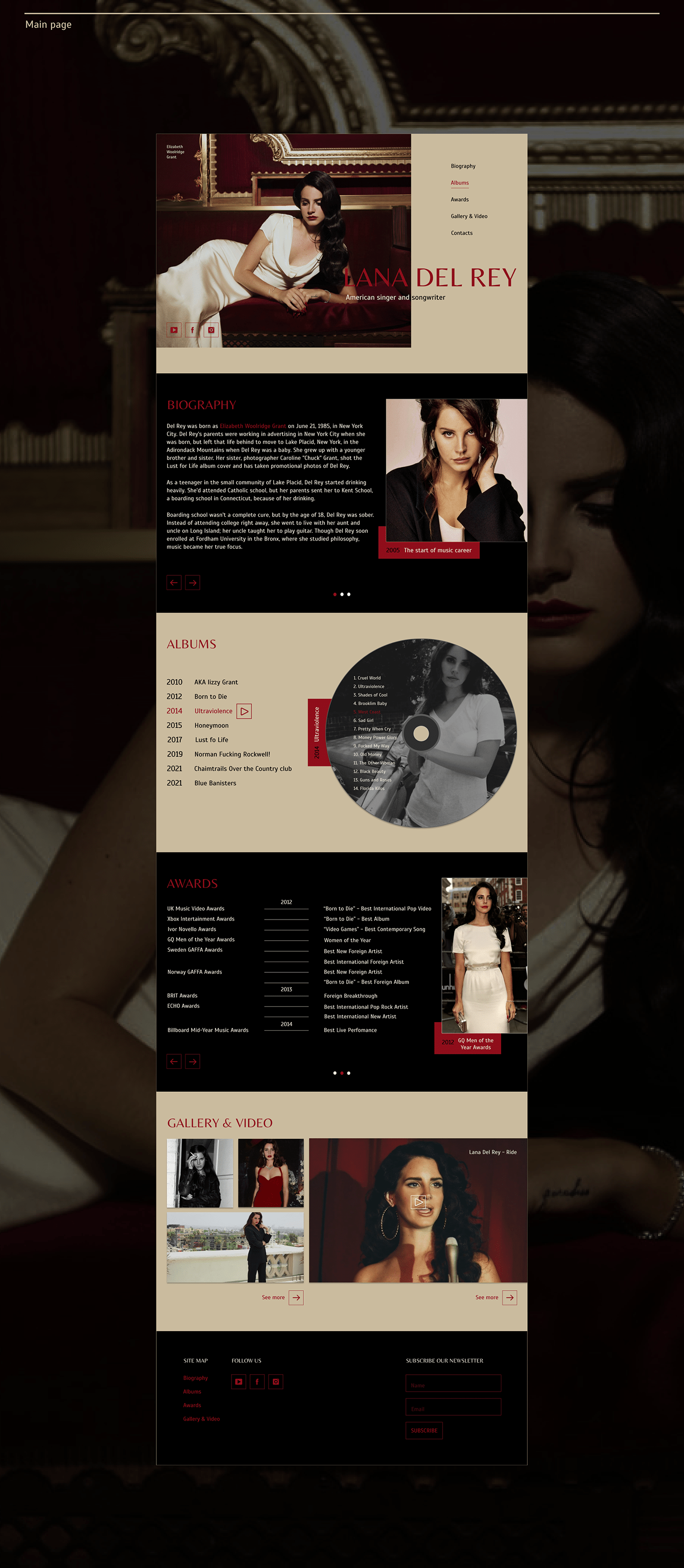 landing page Web Website concept identity UI/UX music design artist