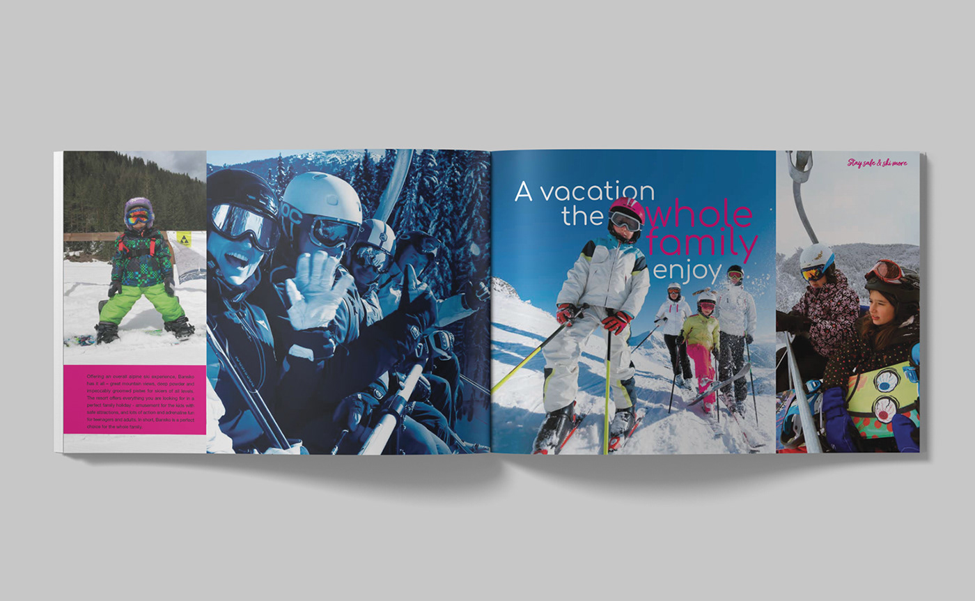 Ski Resort catalog graphic design  magazine design Print Media visual identity brand ски Ski Catalogue