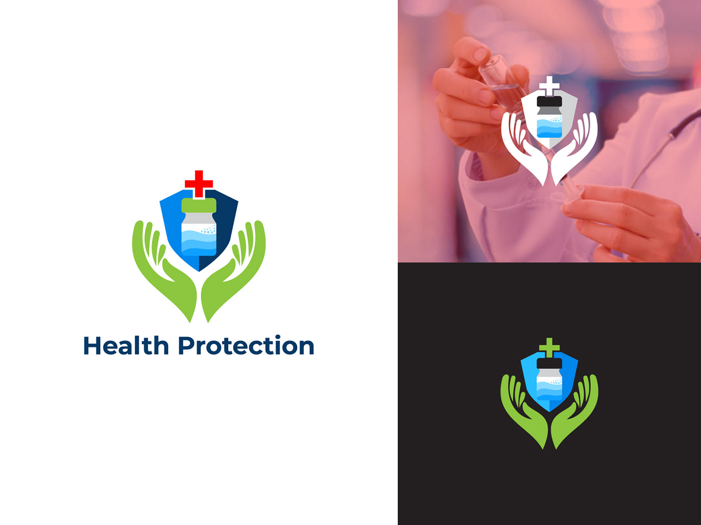 health protection logo, medicine, hospital, pharmacy logo design, logo, logo design, health, healthc