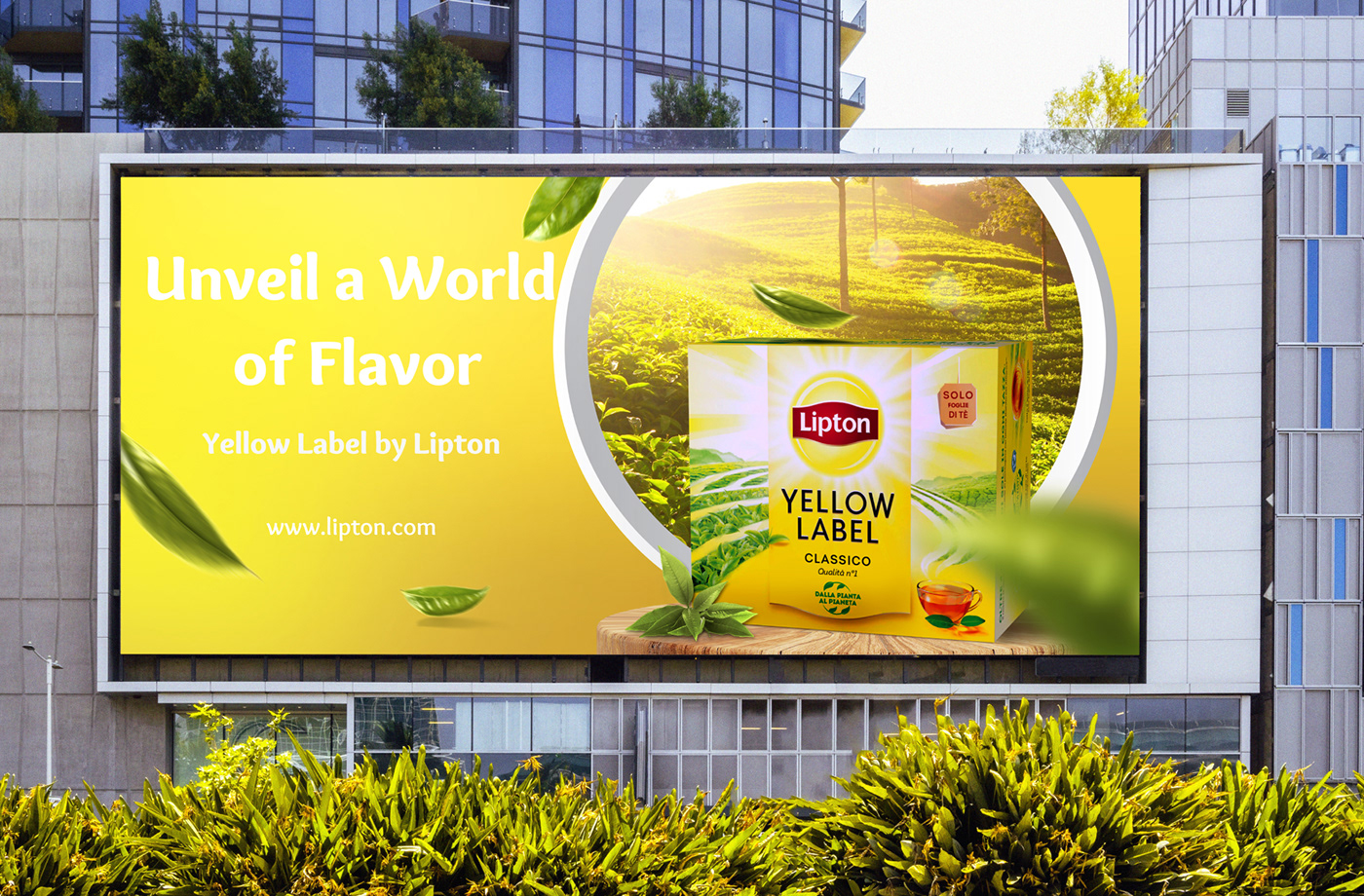 Advertising  Social media post billboard drink Food  Lipton graphic design  poster Outdoor tea
