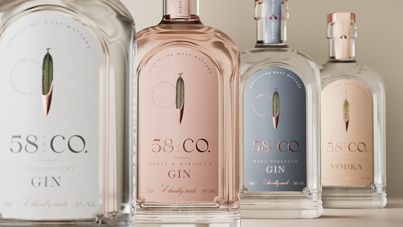 alcohol gin Label label design Packaging packaging design rebranding Spirits