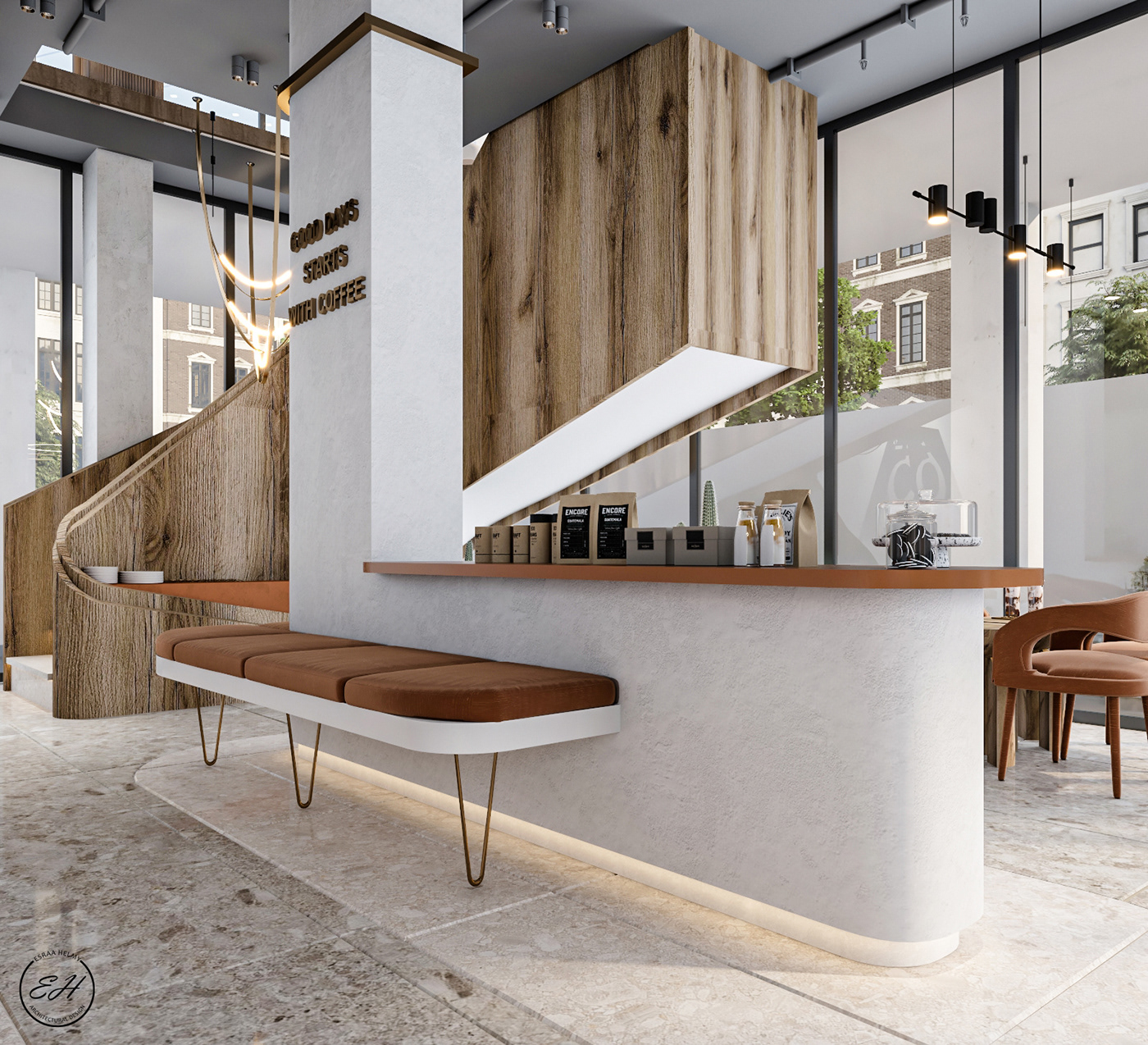 interior design  Render visualization 3ds max modern vray cafe cafedesign   lighting Restrauant