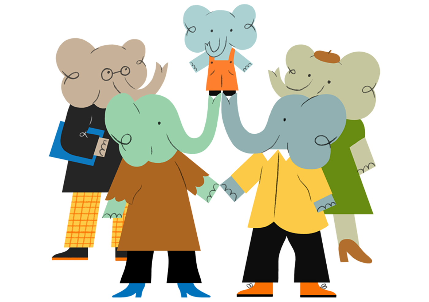 logo ILLUSTRATION  children Child-friendly narrative cute elephant app