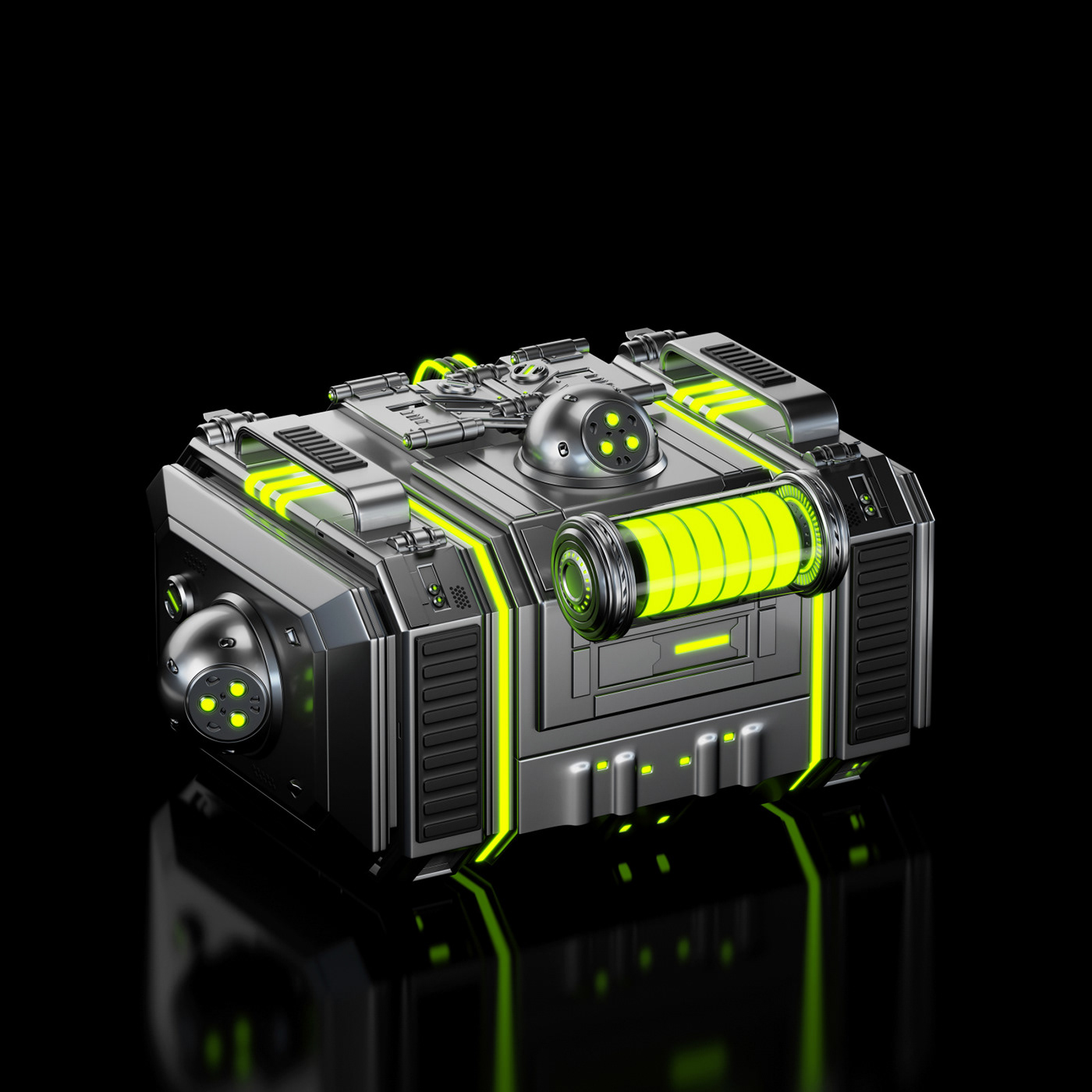 box crate asset game Scifi container package robotic battlepack weapon box