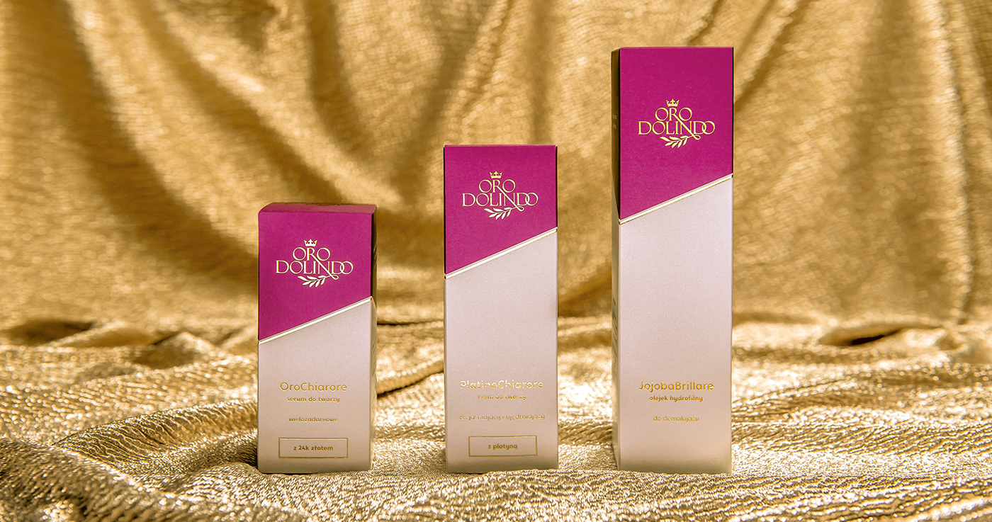 oro dolindo gold Platinum visual identity brandglow natural comstics Logo Design brand cosmetics