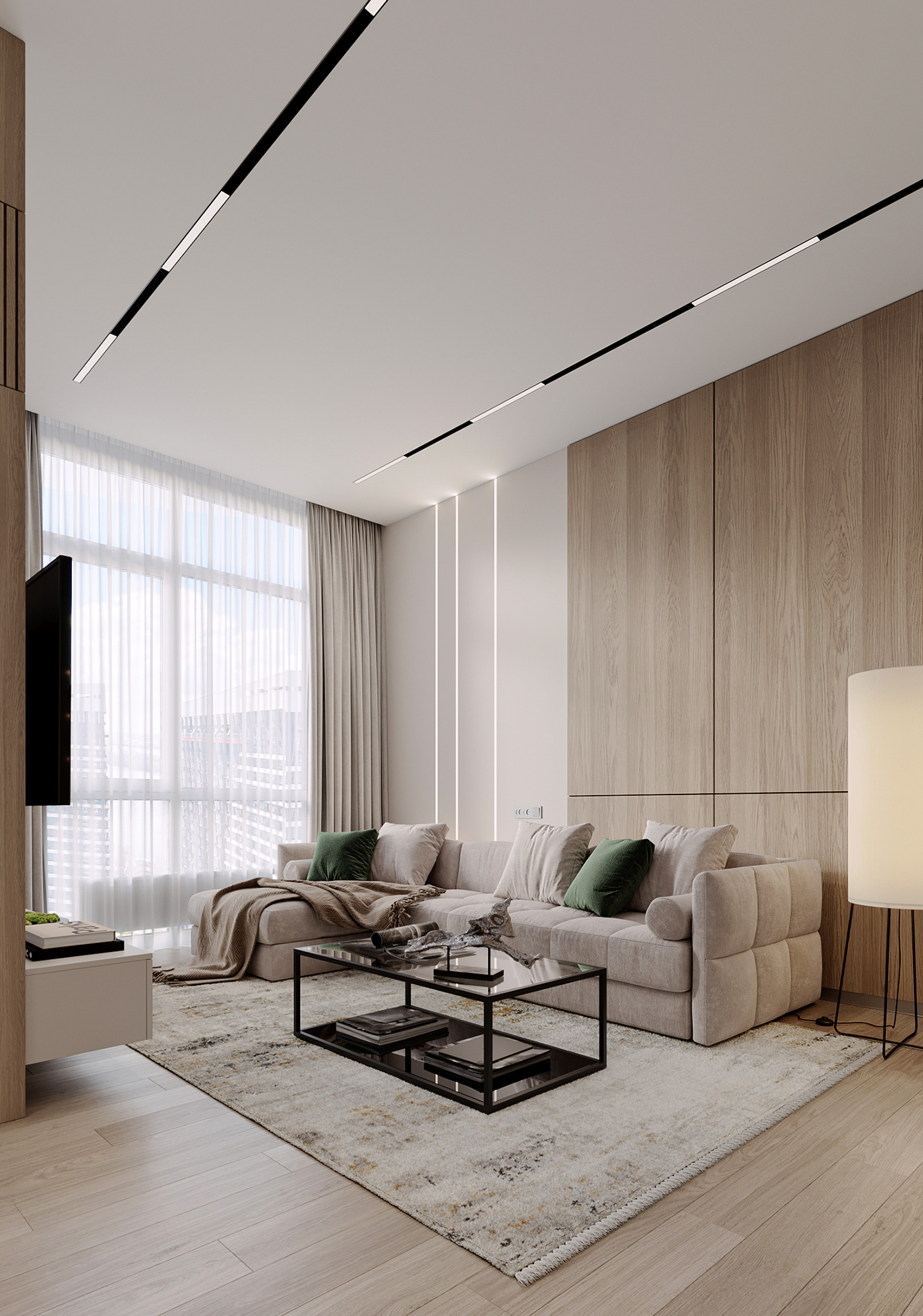 archviz beauty cozy design green Interior kitchen livingroom visualization
