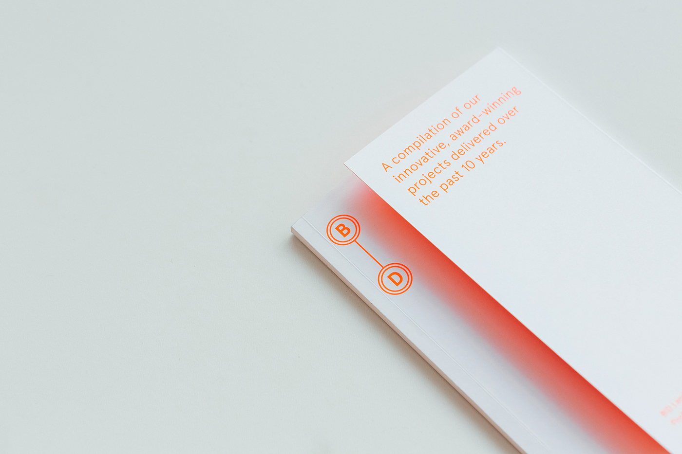architecture book design business card foiling Landscape neon orange postcard Stationery