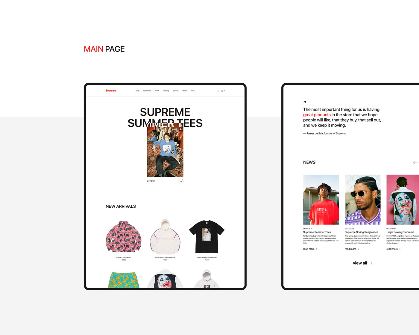 e-commerce e-shop Fashion  interaction Minimalism redesign uprock ux/ui Webdesign Website