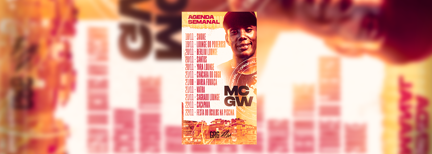 agenda agendas Artista design Funk GR6 music November produtora schedule