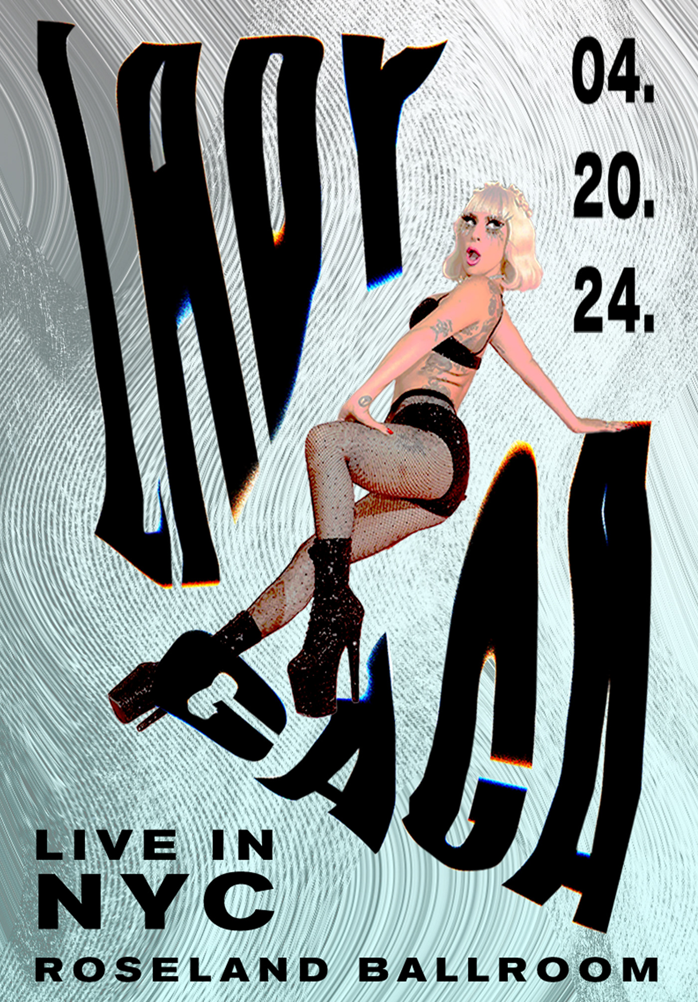 Lady Gaga music tour poster design OOH Mockup typography   Fun graphic design 