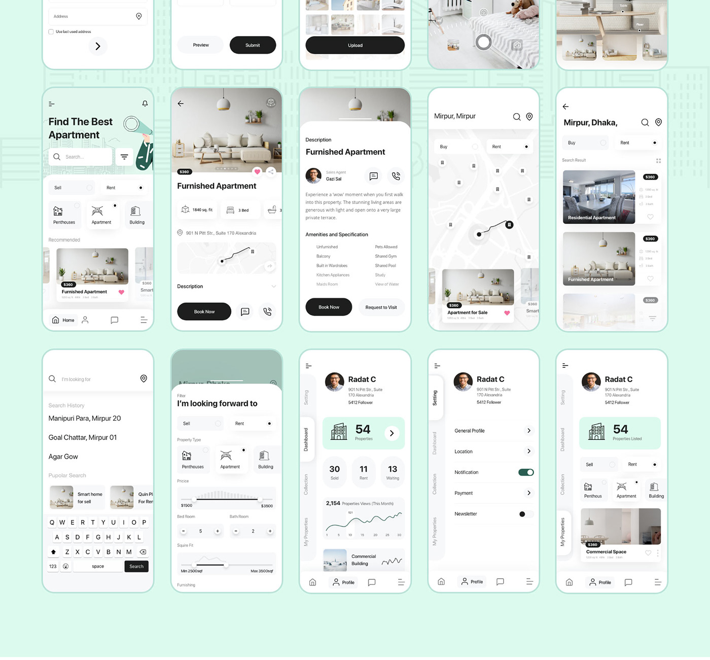 Booking housing Interface listing property UI UI trend ux ux trend