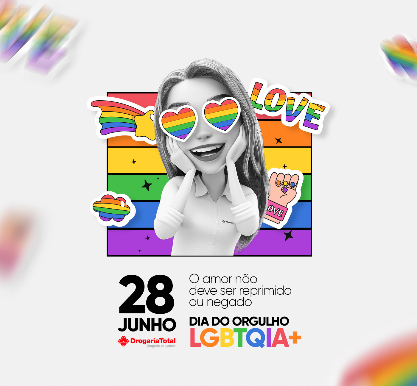 campanha Comunicação Interna dia do orgulho LGBTQIA+ Drogaria da Leticia endomarketing Victor Lee